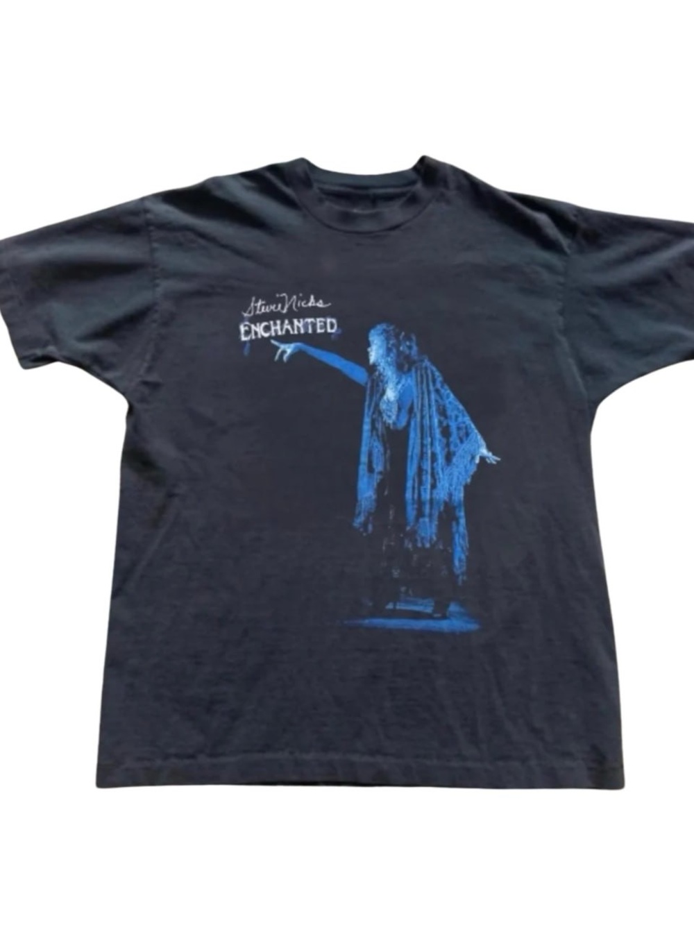 Black Tee with Blue Enchanted Graphic